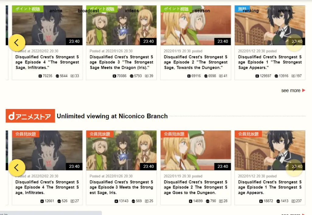 The Strongest Sage with the Weakest Crest's popularity on NICOVIDEO